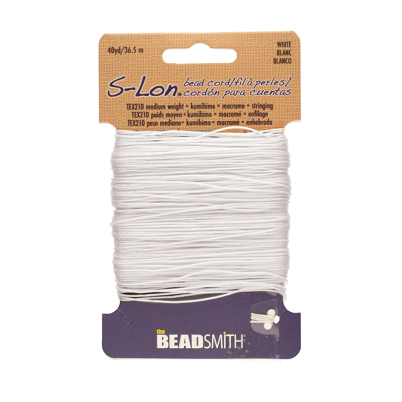 The Beadsmith&#xAE; S-Lon&#xAE; 0.5mm White Bead Cord